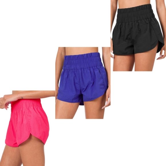 🎉🎉HOST PICK🥳🥳Black, Windbreaker Smocked Running Shorts - Picture 2 of 2